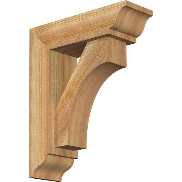 Ekena Millwork Westlake Traditional Rough Sawn Bracket w/ Offset Brace, Western Red Cedar, 6"W x 18"D x 22"H BKT0604X18X22WTL01RWR - main